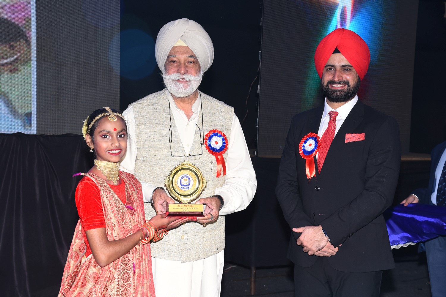 student smiling and using hand gestures